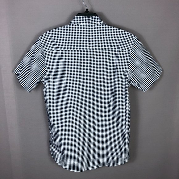 Coastaoro Blue White Check Short Sleeve Button Up Shirt Sz Large - Picture 5 of 7